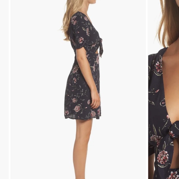 Bardot Tie Front Floral Dress - Picture 2 of 12